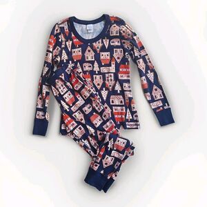 Hannah Anderson Pajamas Set Women's Size Small 100% Organic Cotton Scandi Print